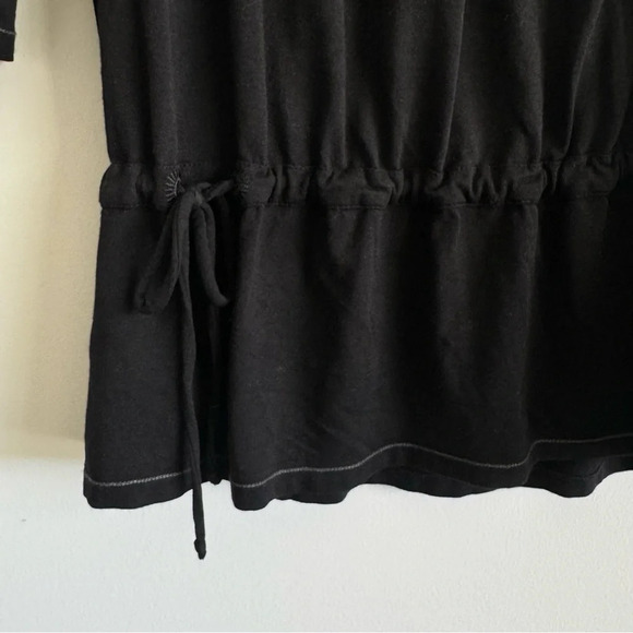 ALO Yoga Black Keyhole Open Back Cinch Waist 3/4 Sleeve top size XS - Picture 4 of 9